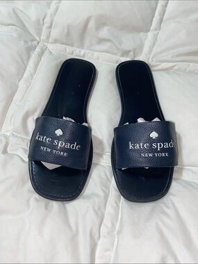Kate Spade New York Peyton Leather Slide Sandals, SZ 8B,